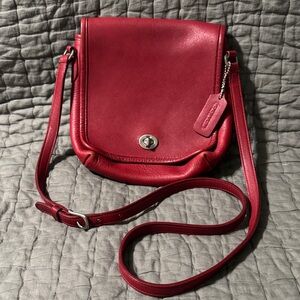 Coach Red Leather Crossbody Bag vintage